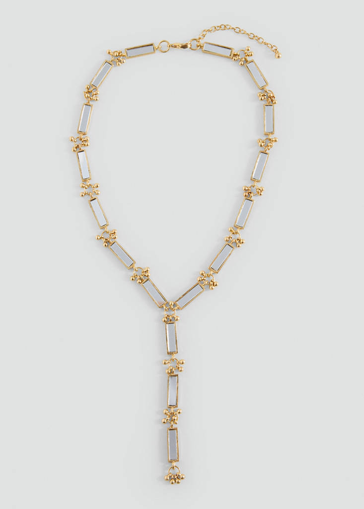 Long mirror necklace — Gold