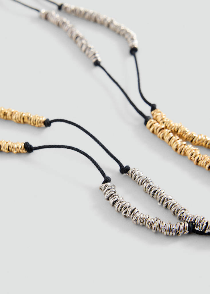 Multichain bead necklace — Gold