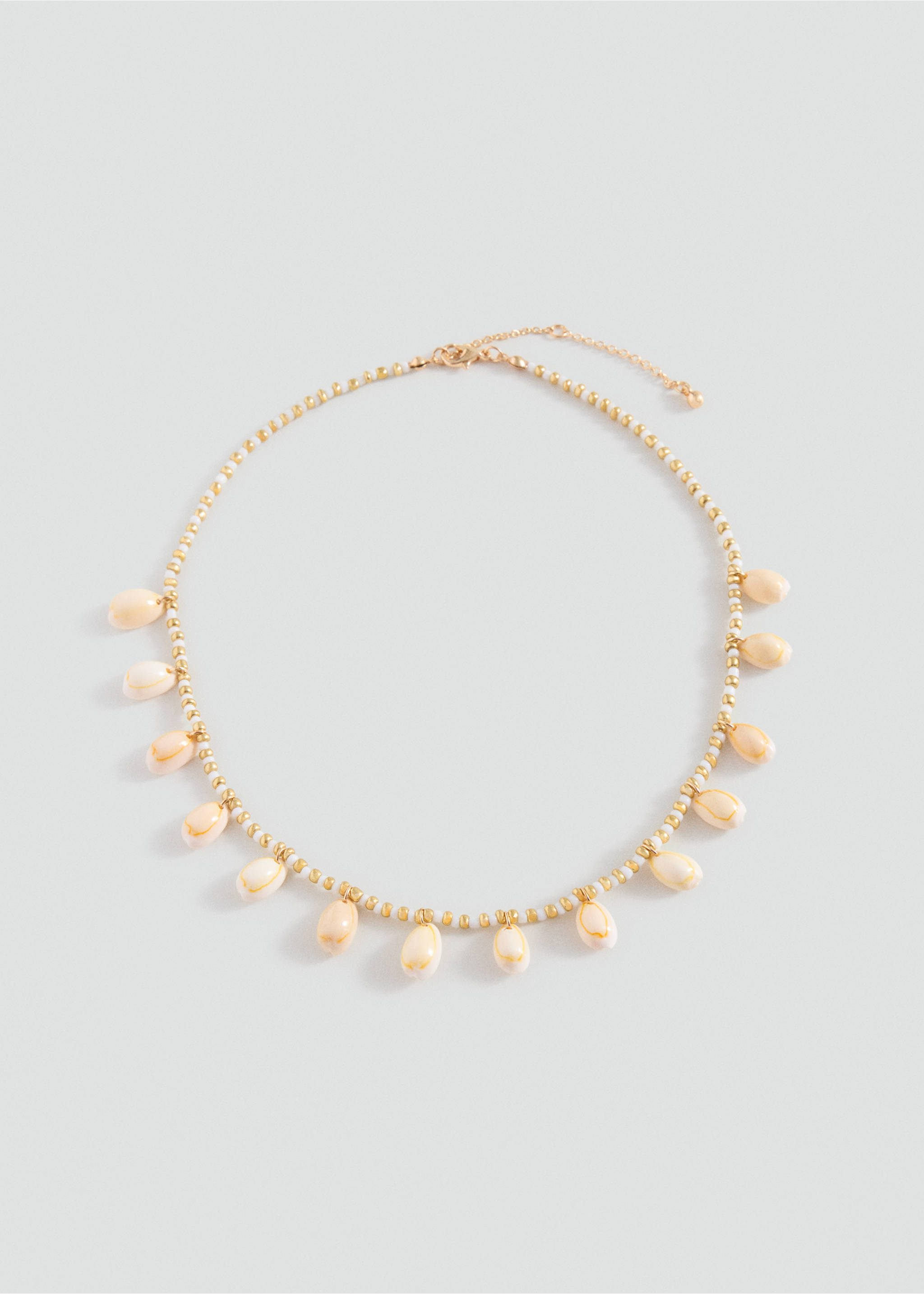 Shells bead necklace - Article without model, Gold. Ref: 37001549-00.
