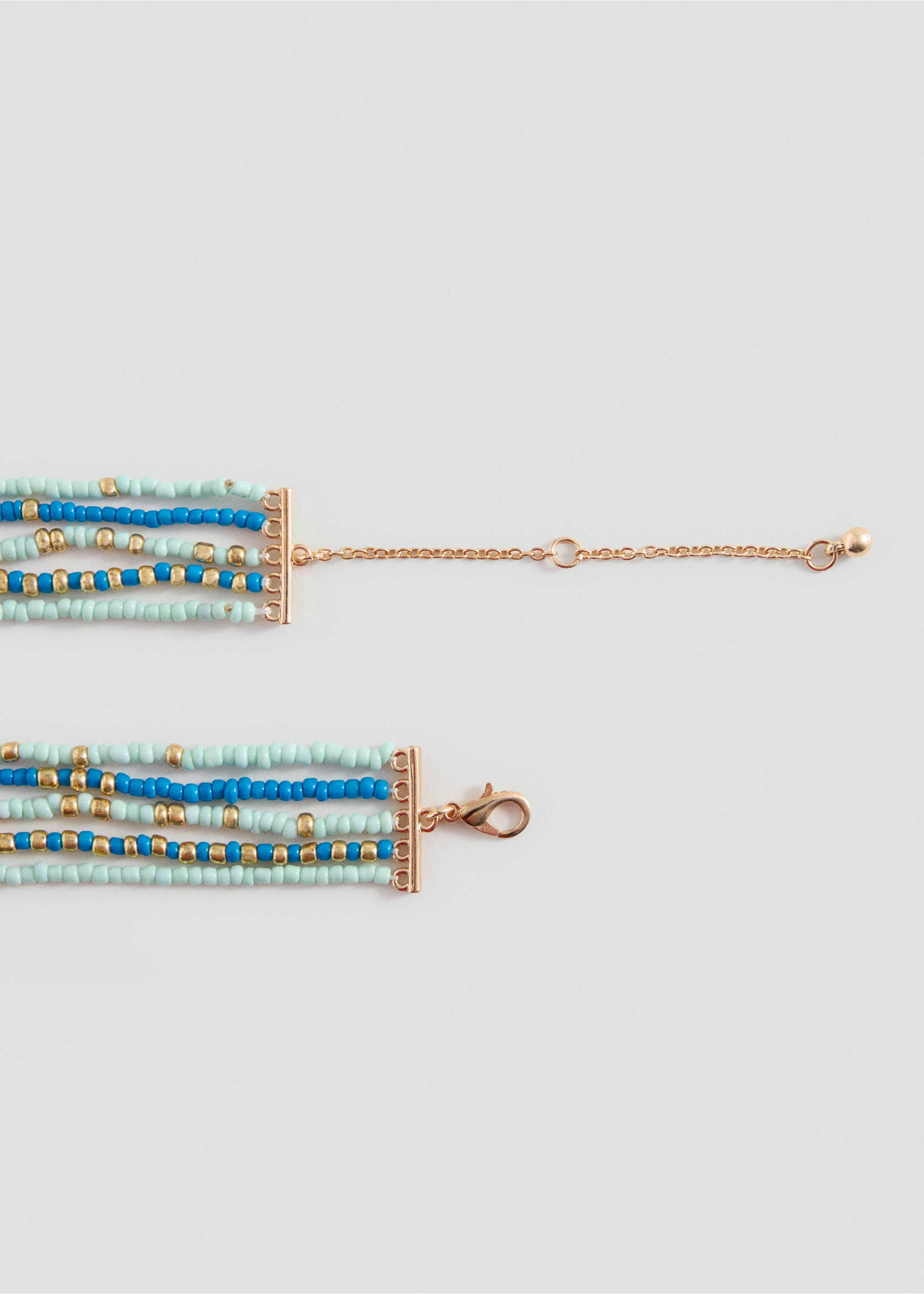 Multichain bead necklace - Details of the article 1, Gold. Ref: 37001552-00.