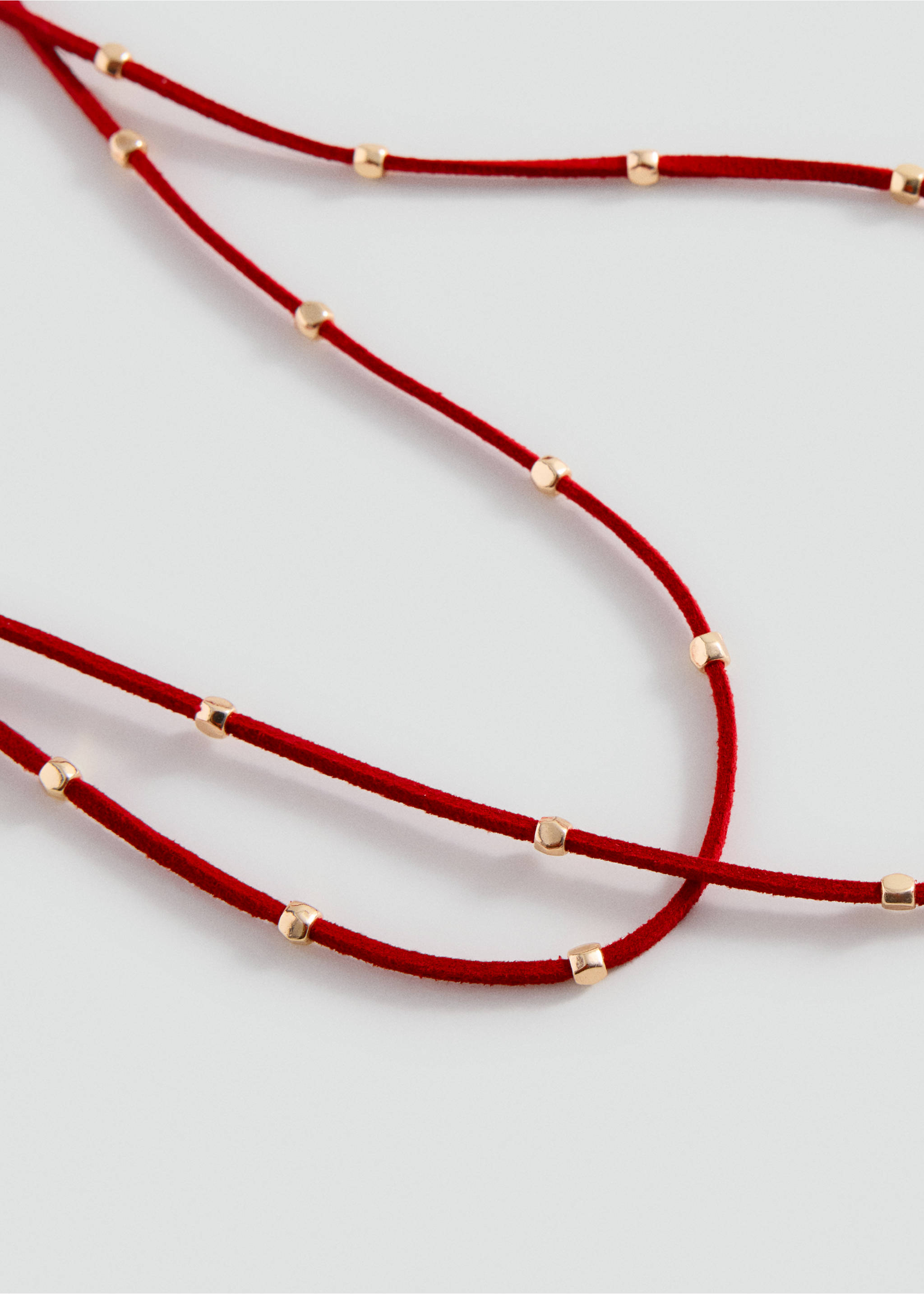 Beaded multi-strand necklace - Medium plane, Red. Ref: 37001553-00.