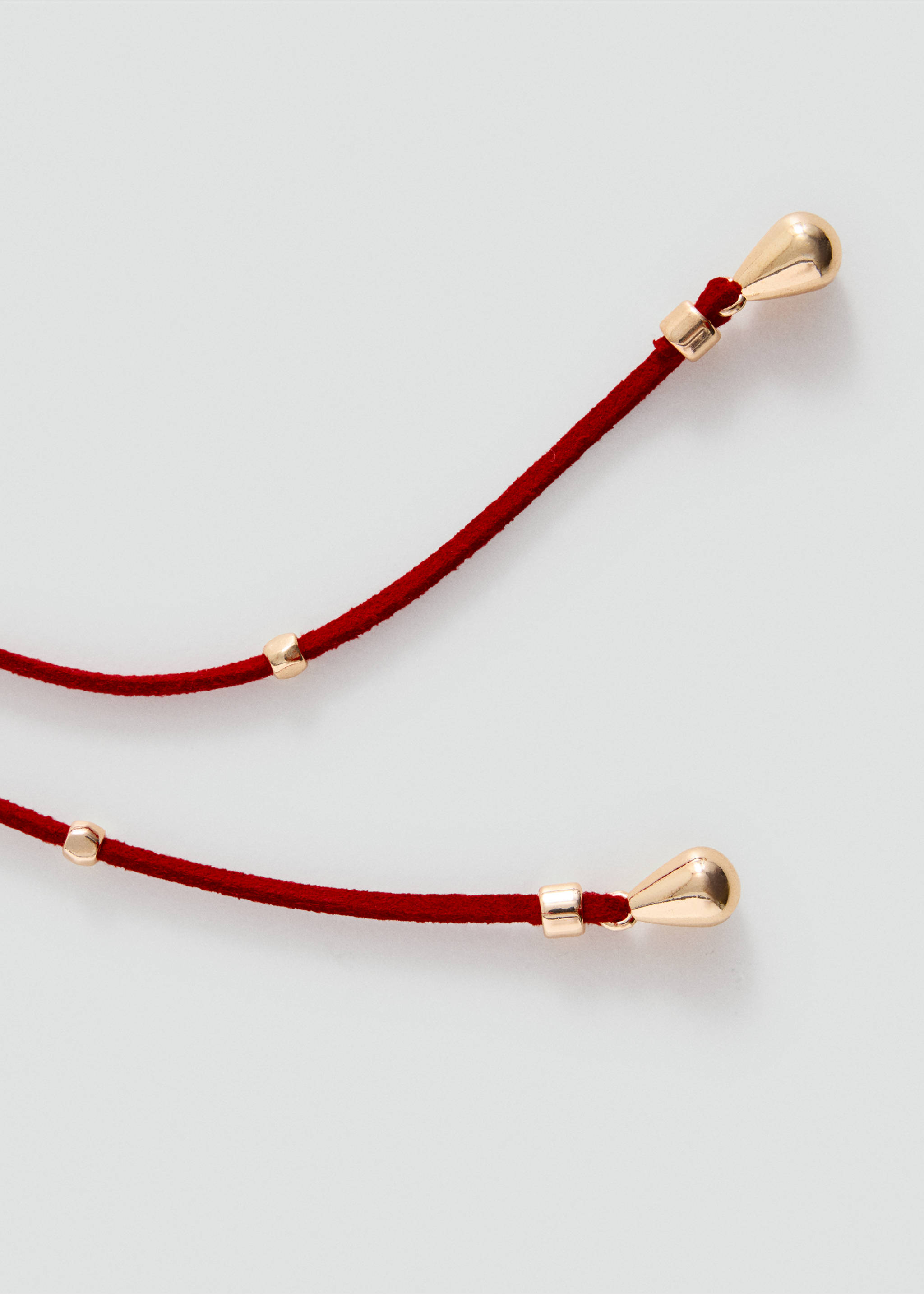 Beaded multi-strand necklace - Details of the article 1, Red. Ref: 37001553-00.
