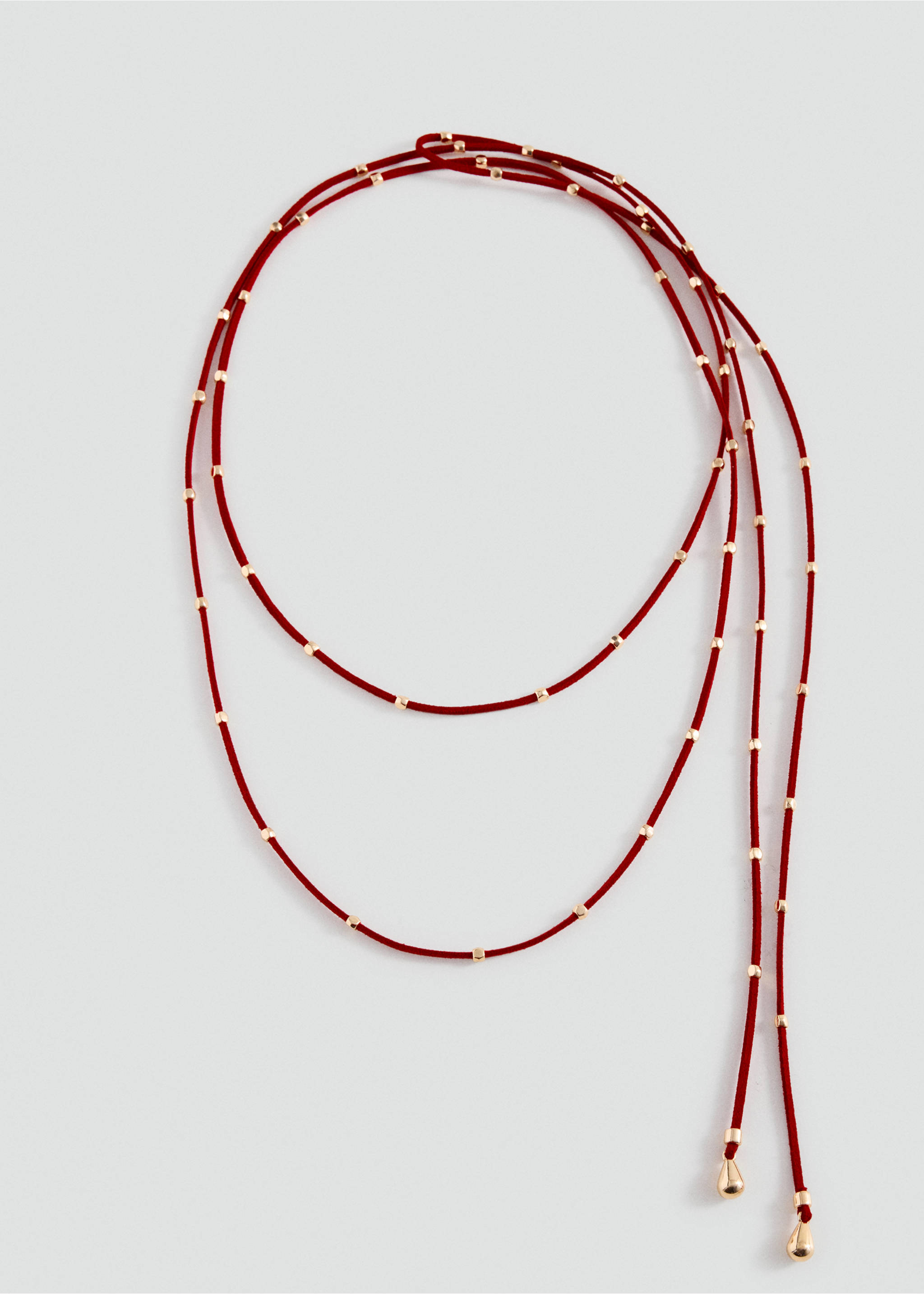 Beaded multi-strand necklace - Article without model, Red. Ref: 37001553-00.