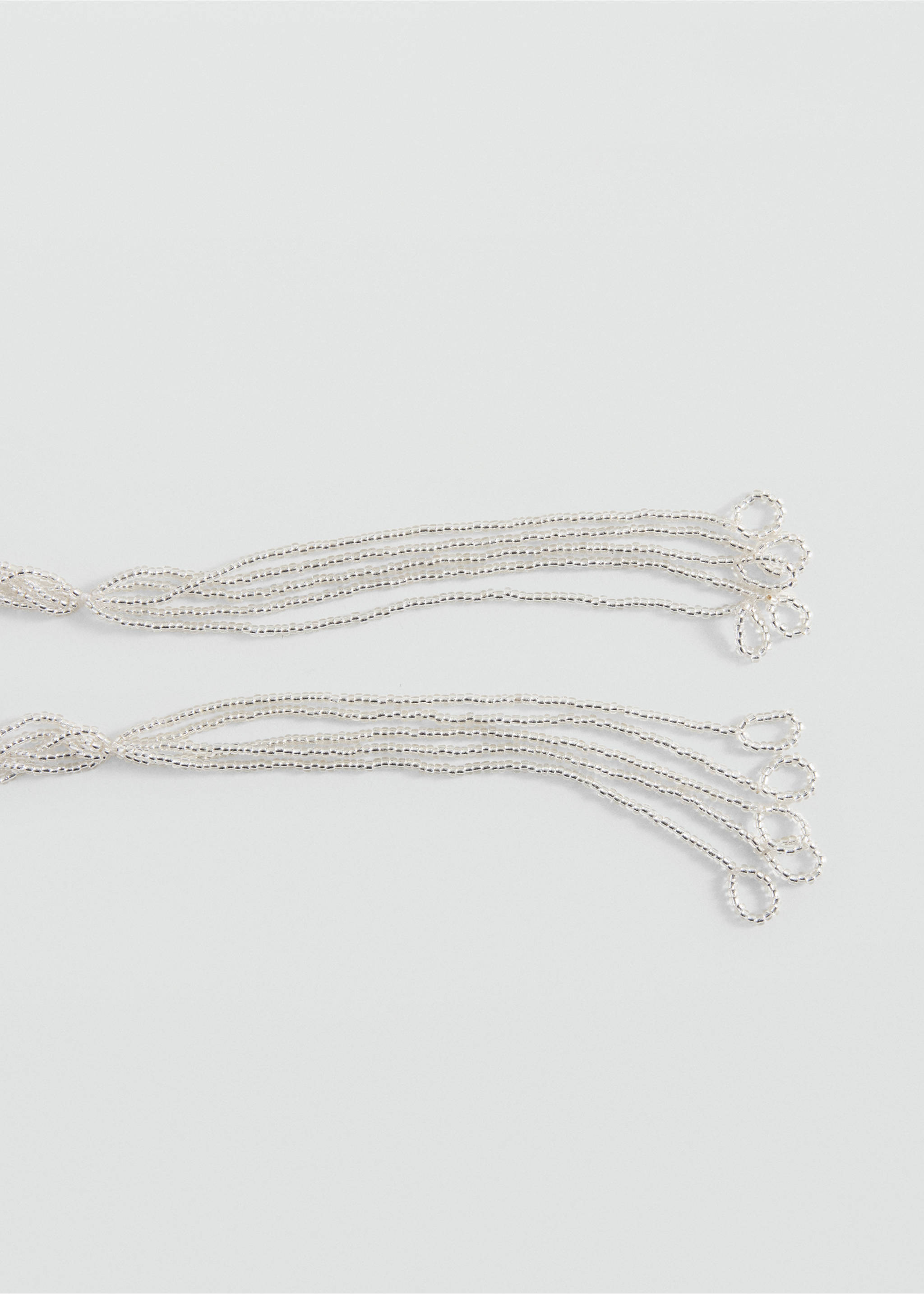 Long beaded necklace - Details of the article 1, Silver. Ref: 37001554-00.