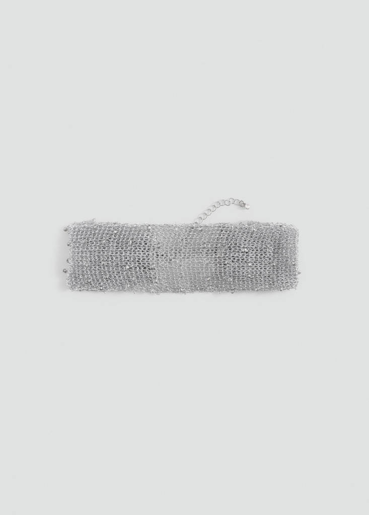 Metallisches Choker-Collier — Silber