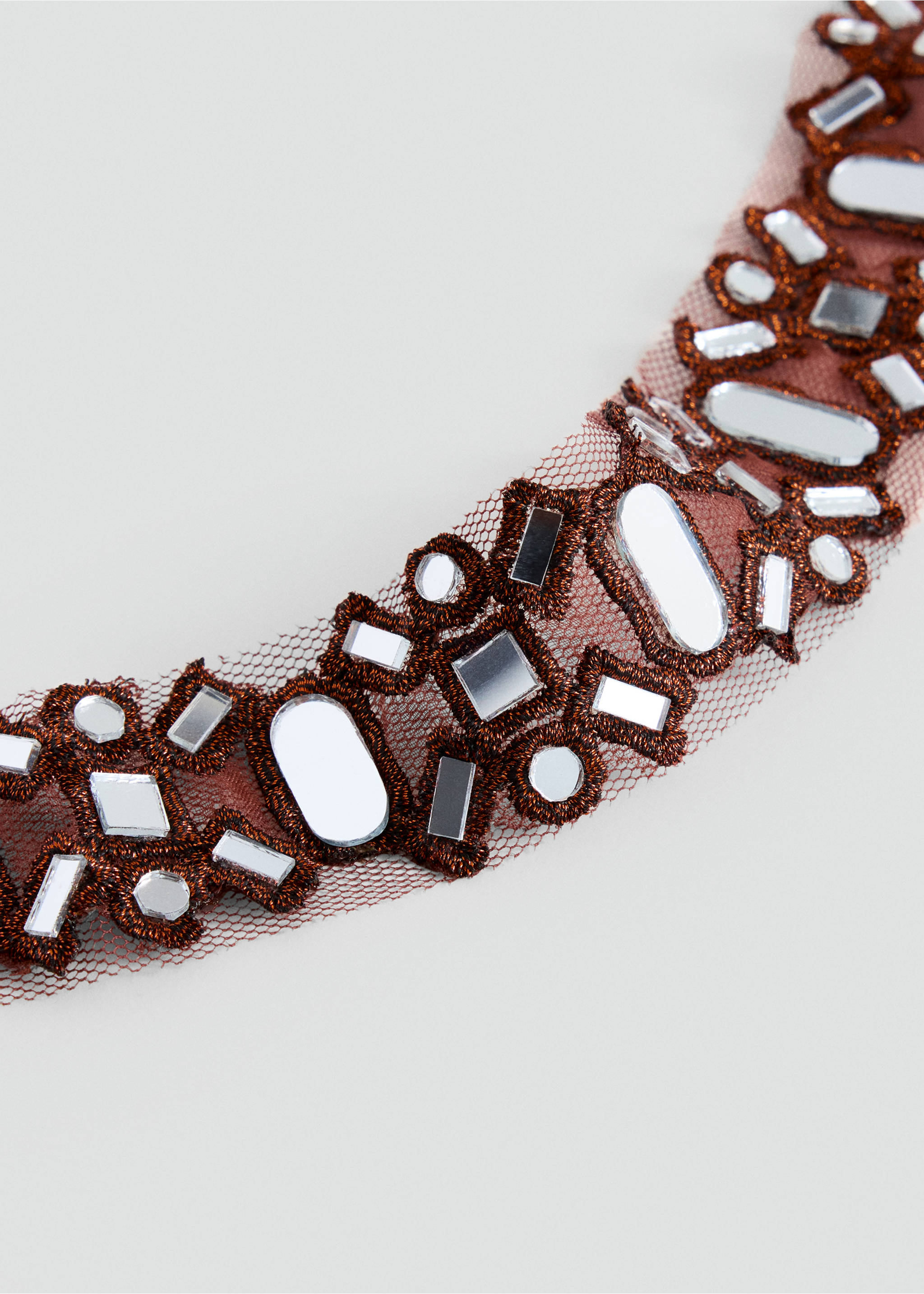 Necklace sara - Medium plane, Maroon. Ref: 37001557-00.