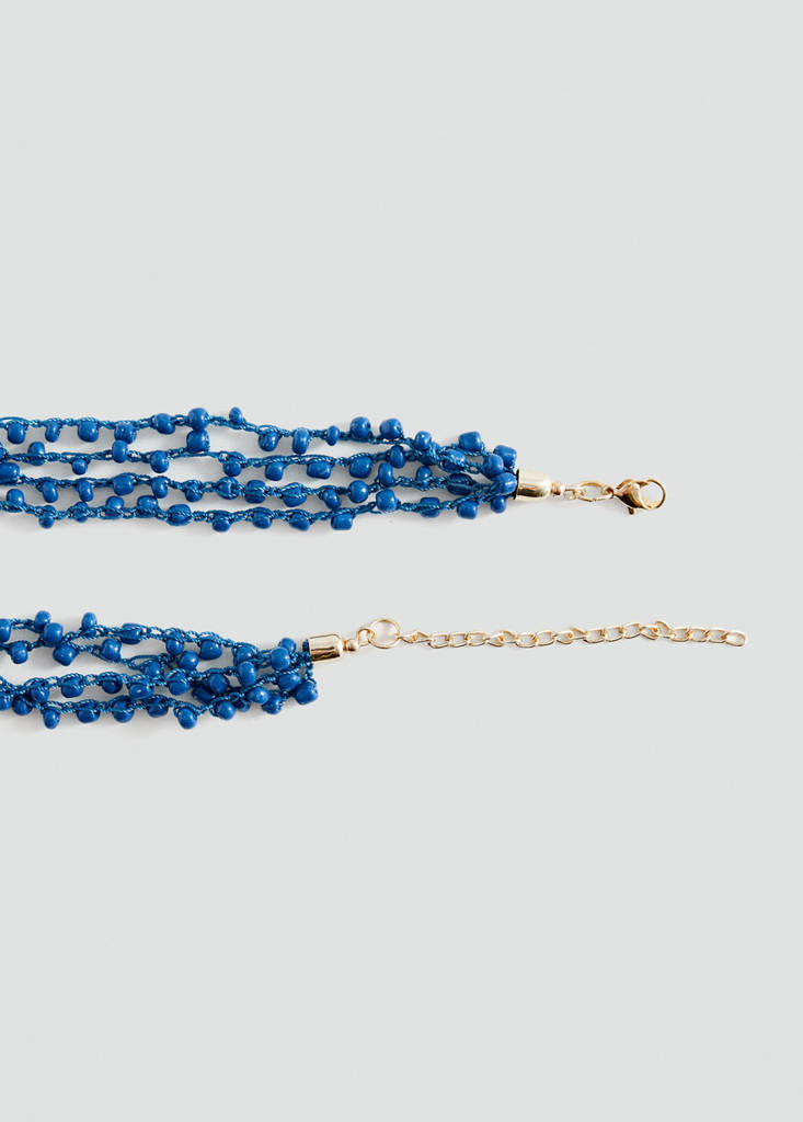 Multichain bead necklace — Blue