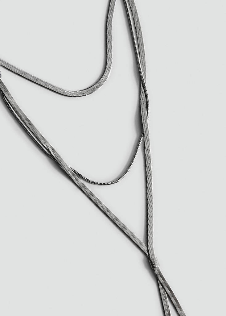 Mixed waterfall necklace — Silver