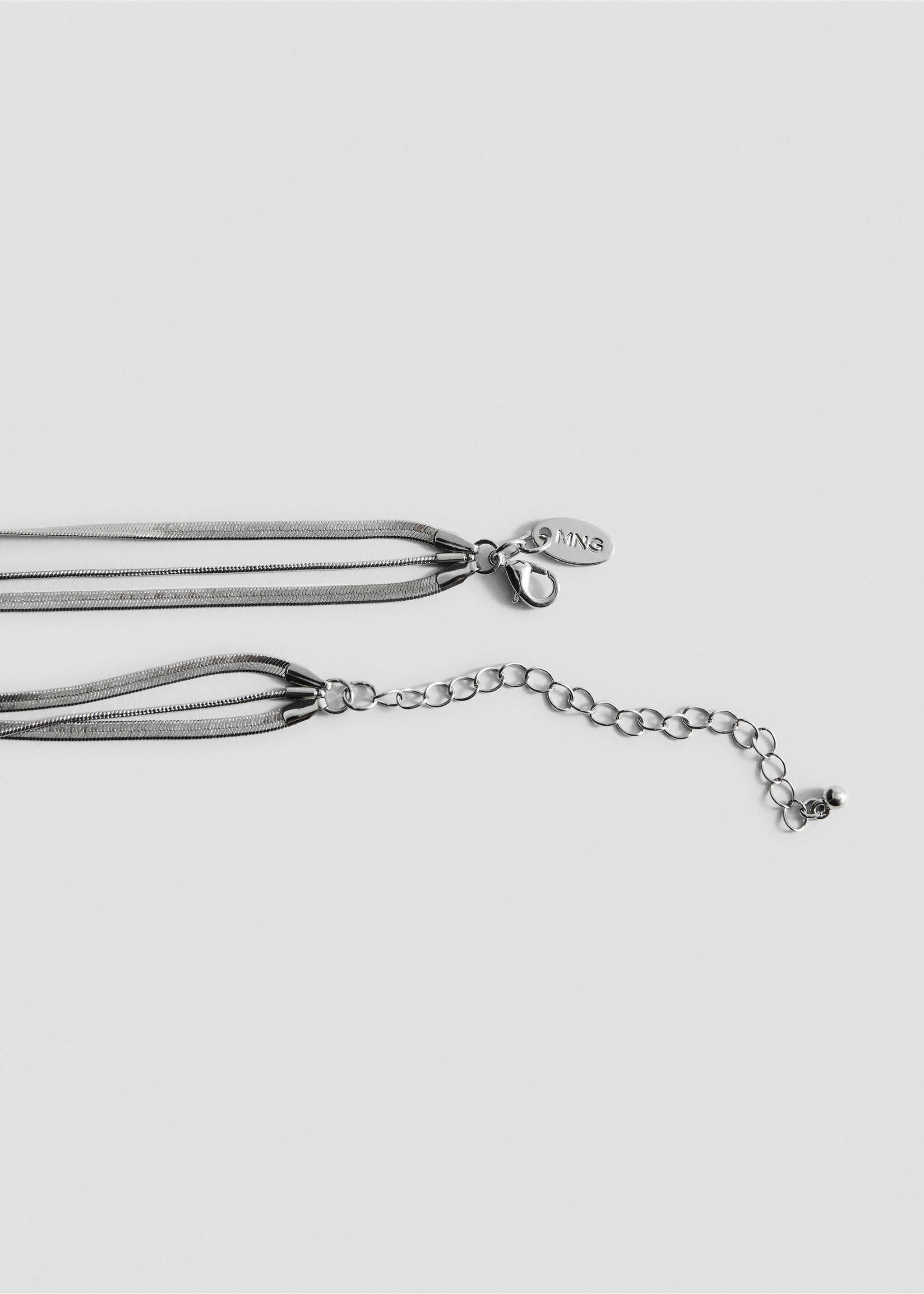 Mixed waterfall necklace - Details of the article 1, Silver. Ref: 37001565-00.