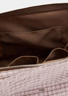 Checked cotton wash bag — Pink 4