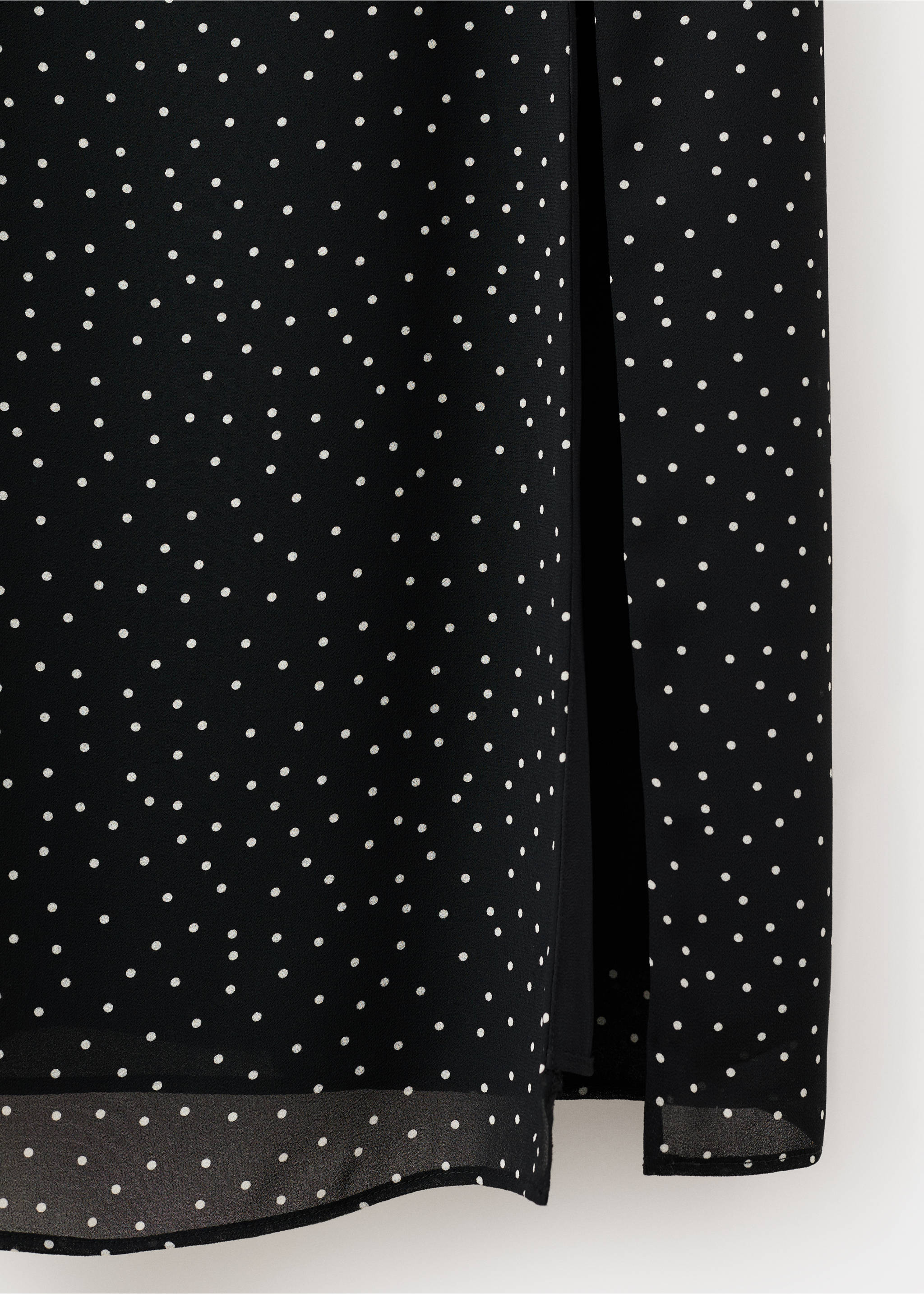 Polka dot dress with lace detail - Details of the article 8, Black. Ref: 37002528-00.