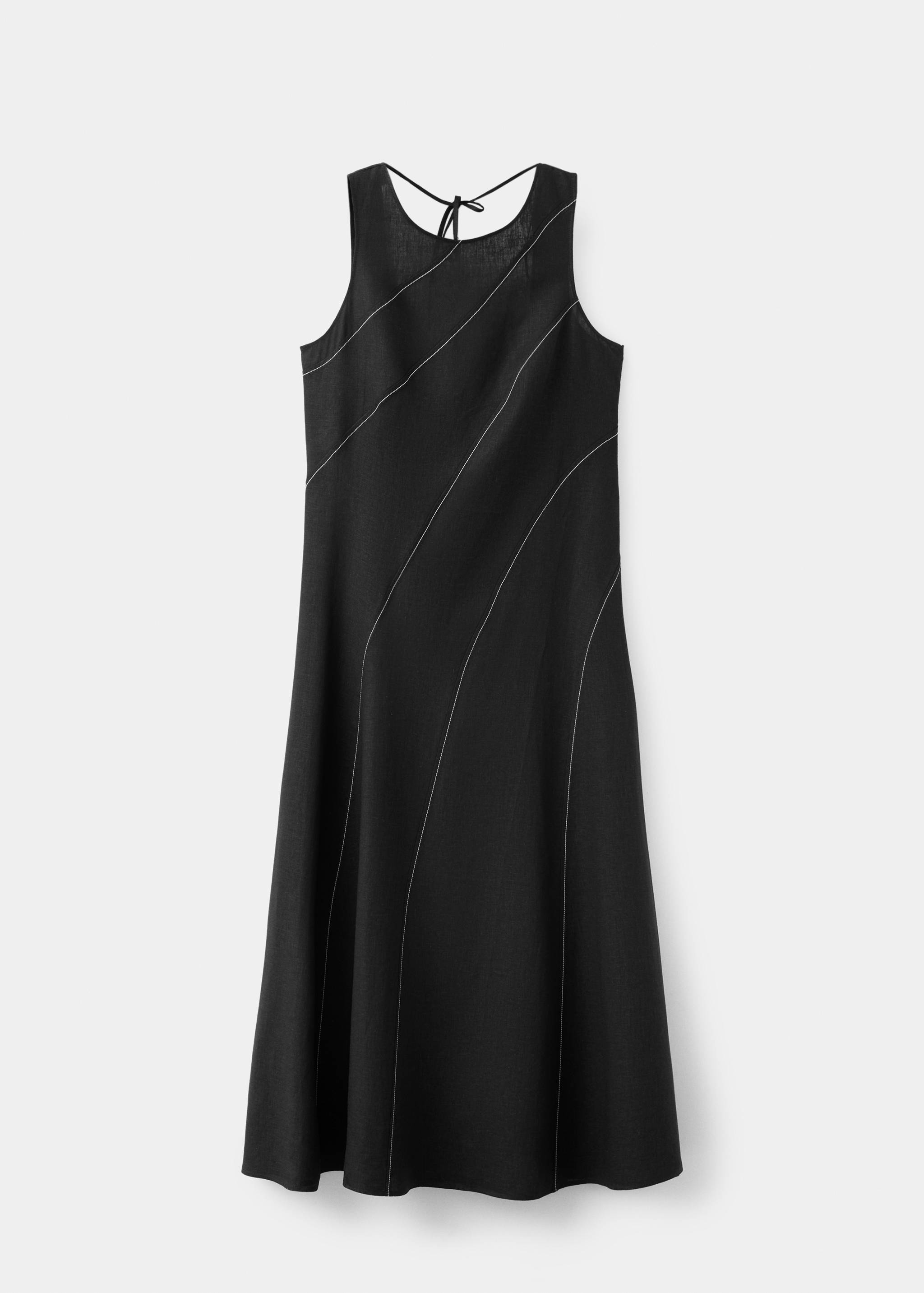 Linen dress with stitching detail - Article without model