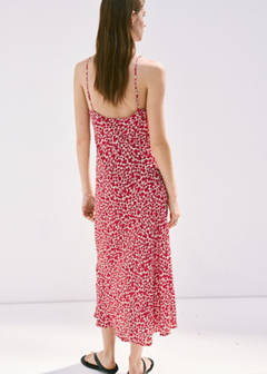 V-neck print dress — Ecru 3