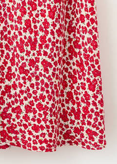 V-neck print dress — Ecru 8