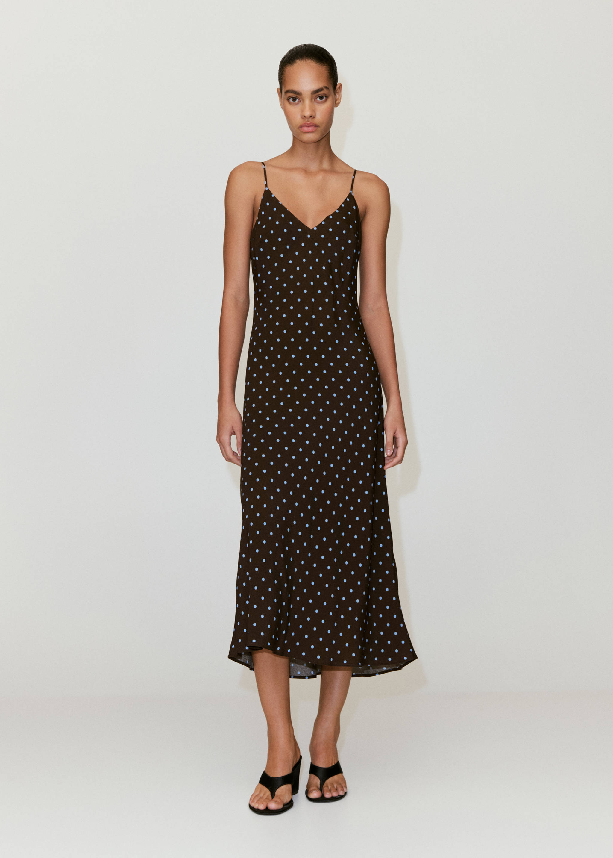 Printed V-neck dress - General plane