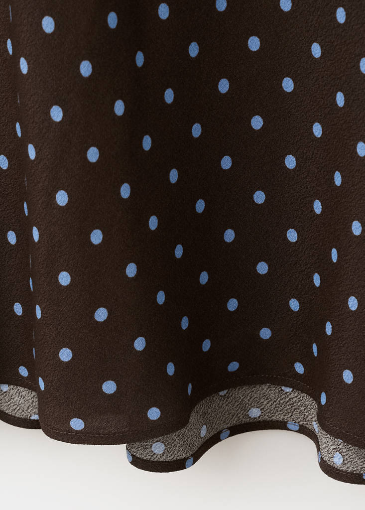 V-neck print dress — Chocolate