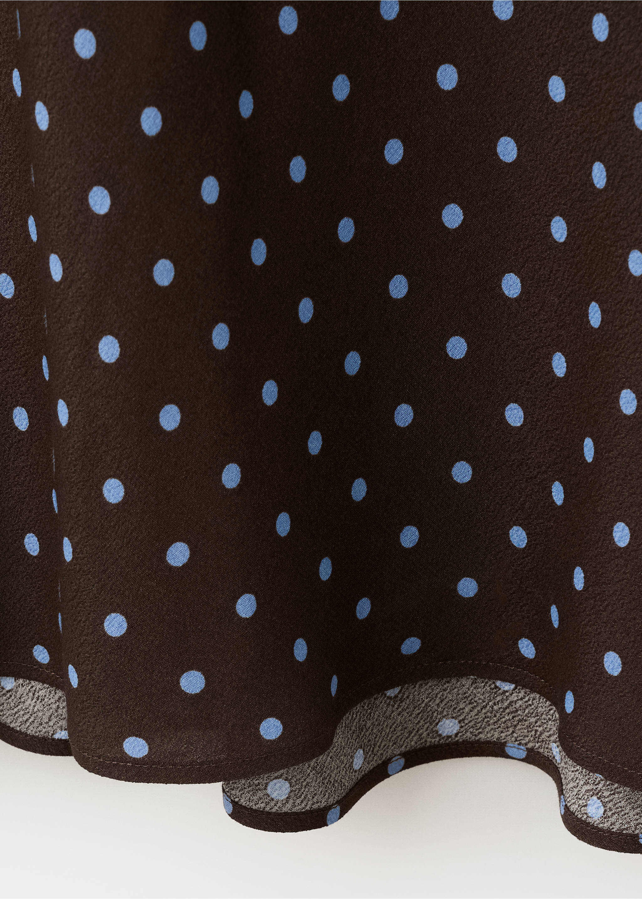 Printed V-neck dress - Details of the article 8, Chocolate. Ref: 37002531-00.