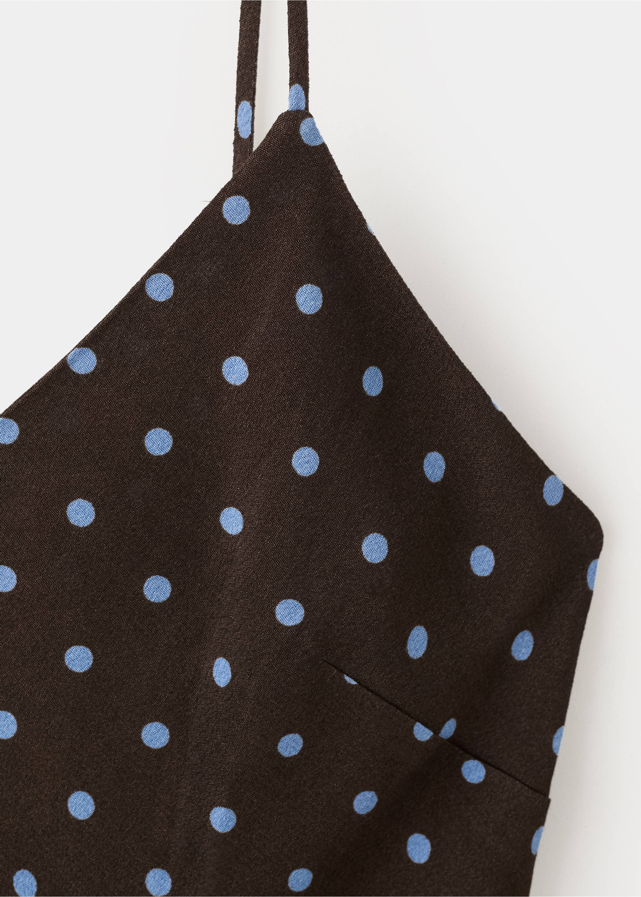 Printed V-neck dress - Details of the article 0, Chocolate. Ref: 37002531-00.