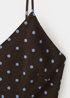V-neck print dress — Chocolate 8