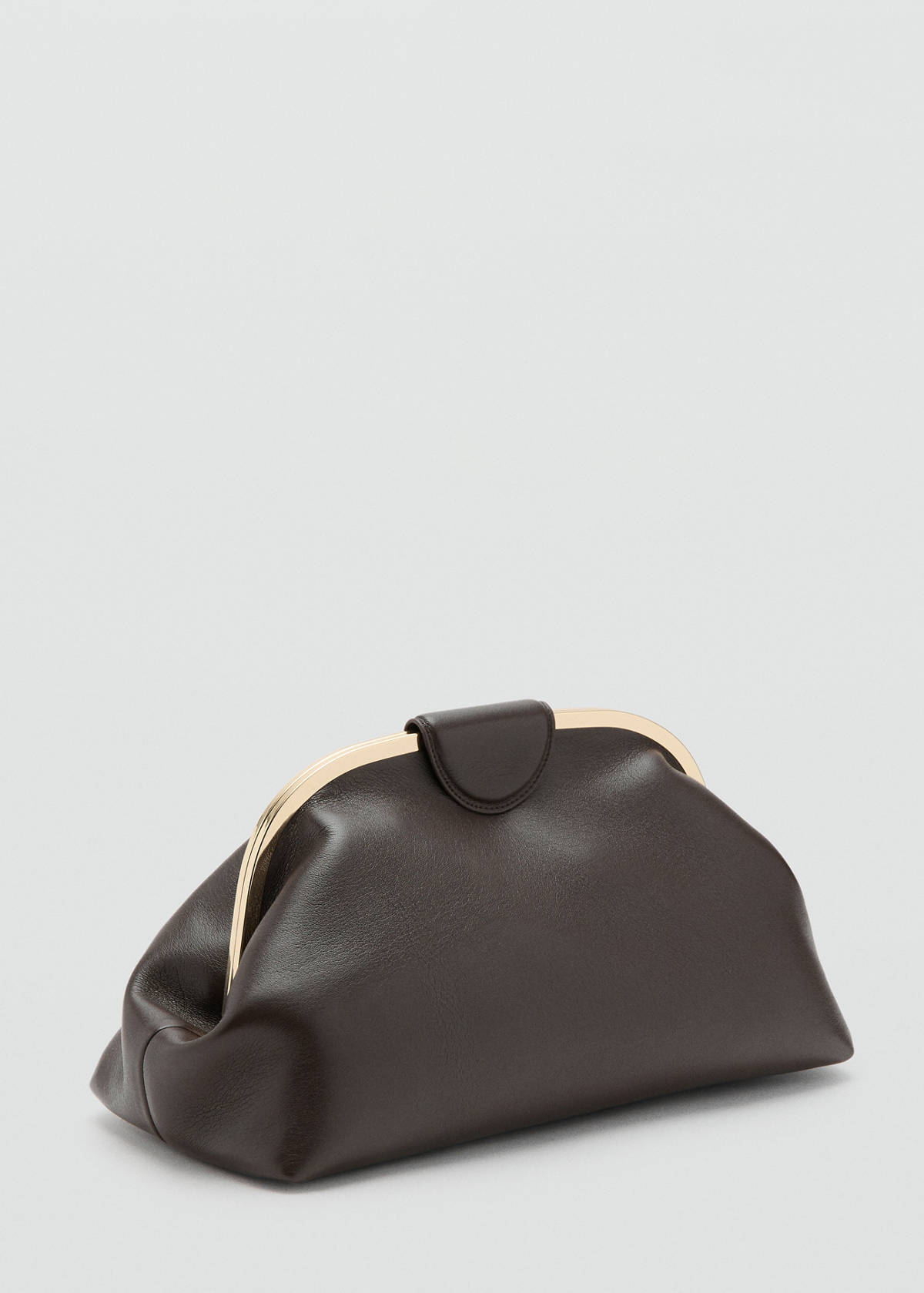 Large clutch with metallic details — Chocolate
