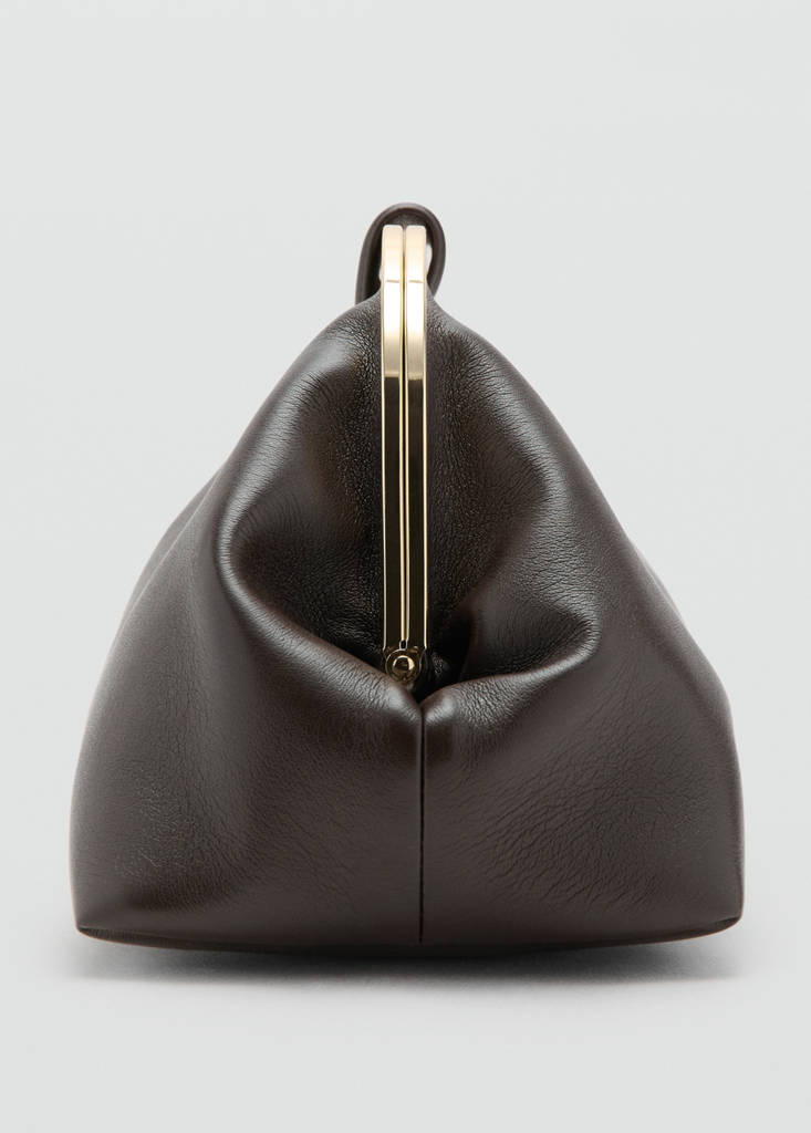 Large clutch with metallic details — Chocolate