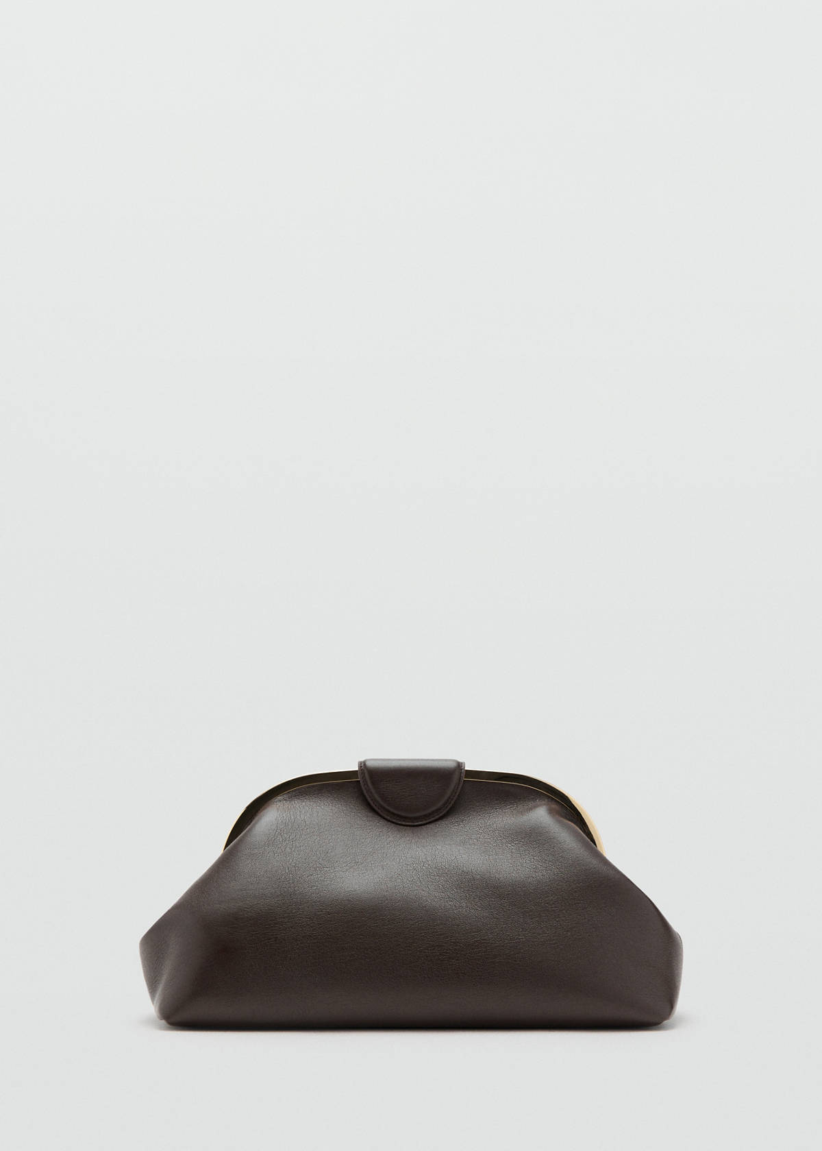 Large clutch with metallic details — Chocolate