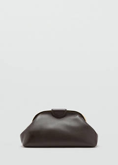 Large clutch with metallic details — Chocolate 6