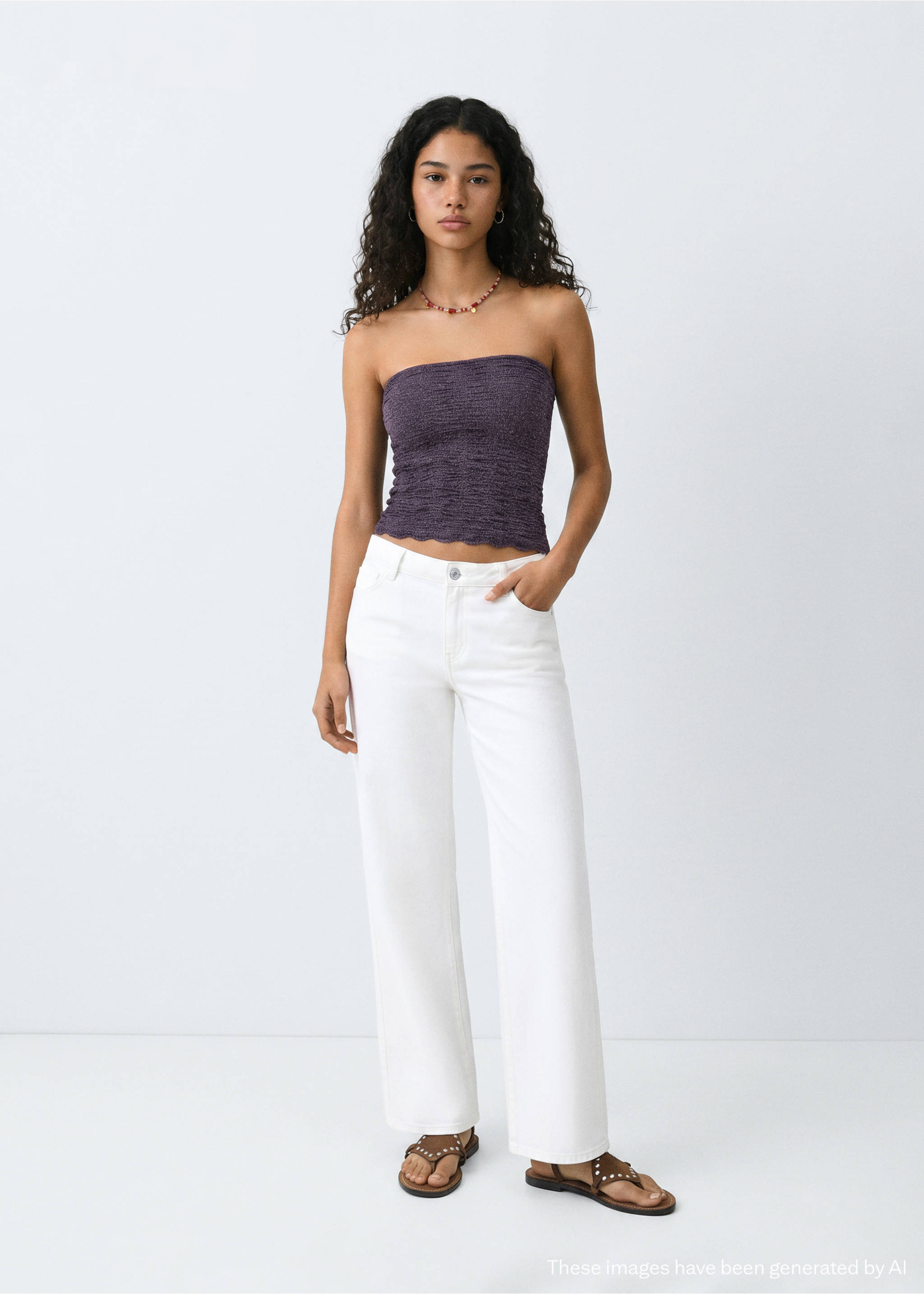 Metallic bandeau top - General plane, Purple. Ref: 37002533-00.