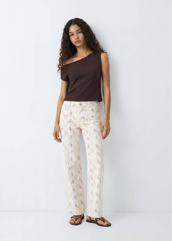 Top z dzianiny z dekoltem w łódkę purpurowy - Teen - XS - MANGO TEEN