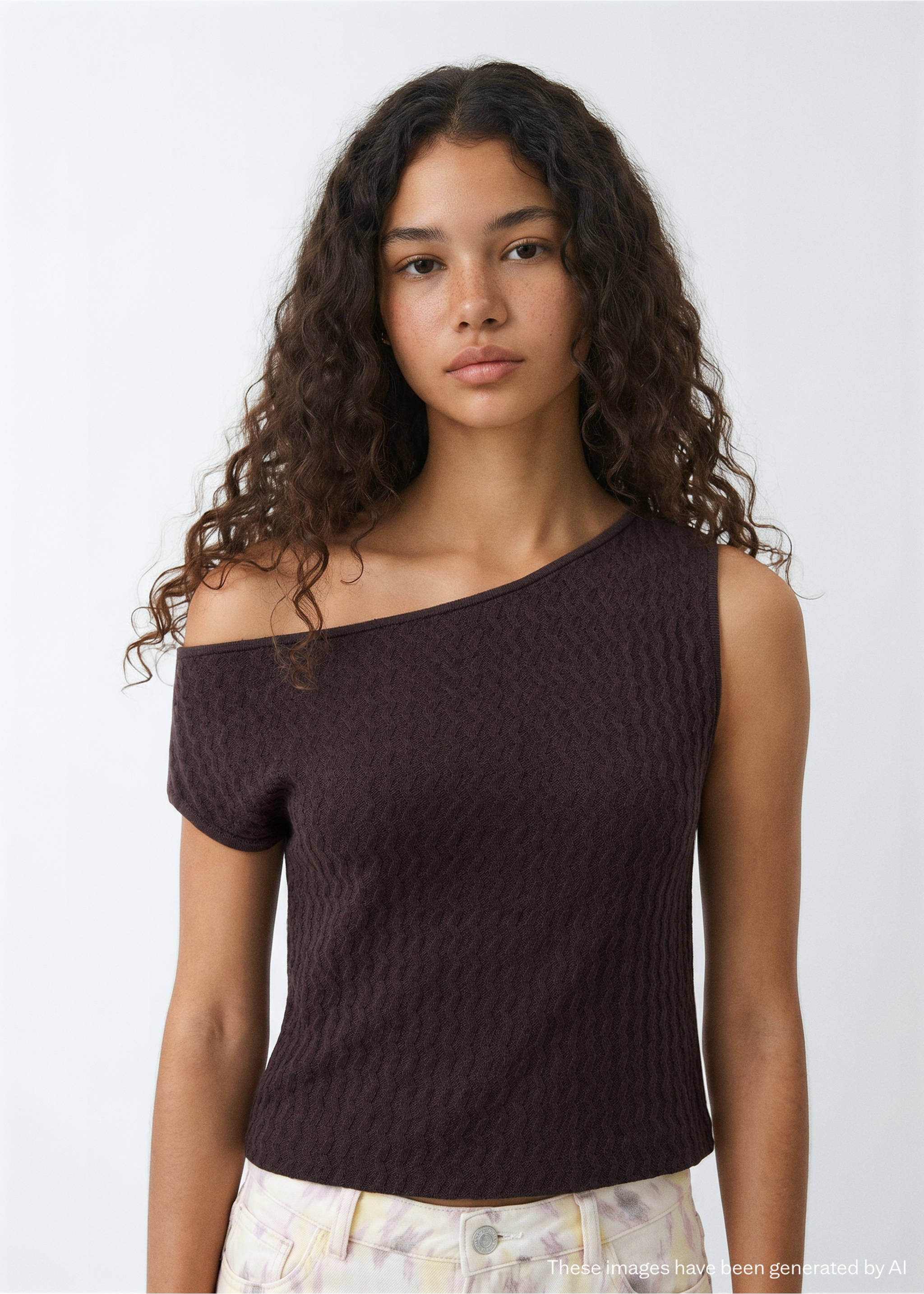 Boat-neck knitted top - Medium plane, Purple. Ref: 37002534-00.