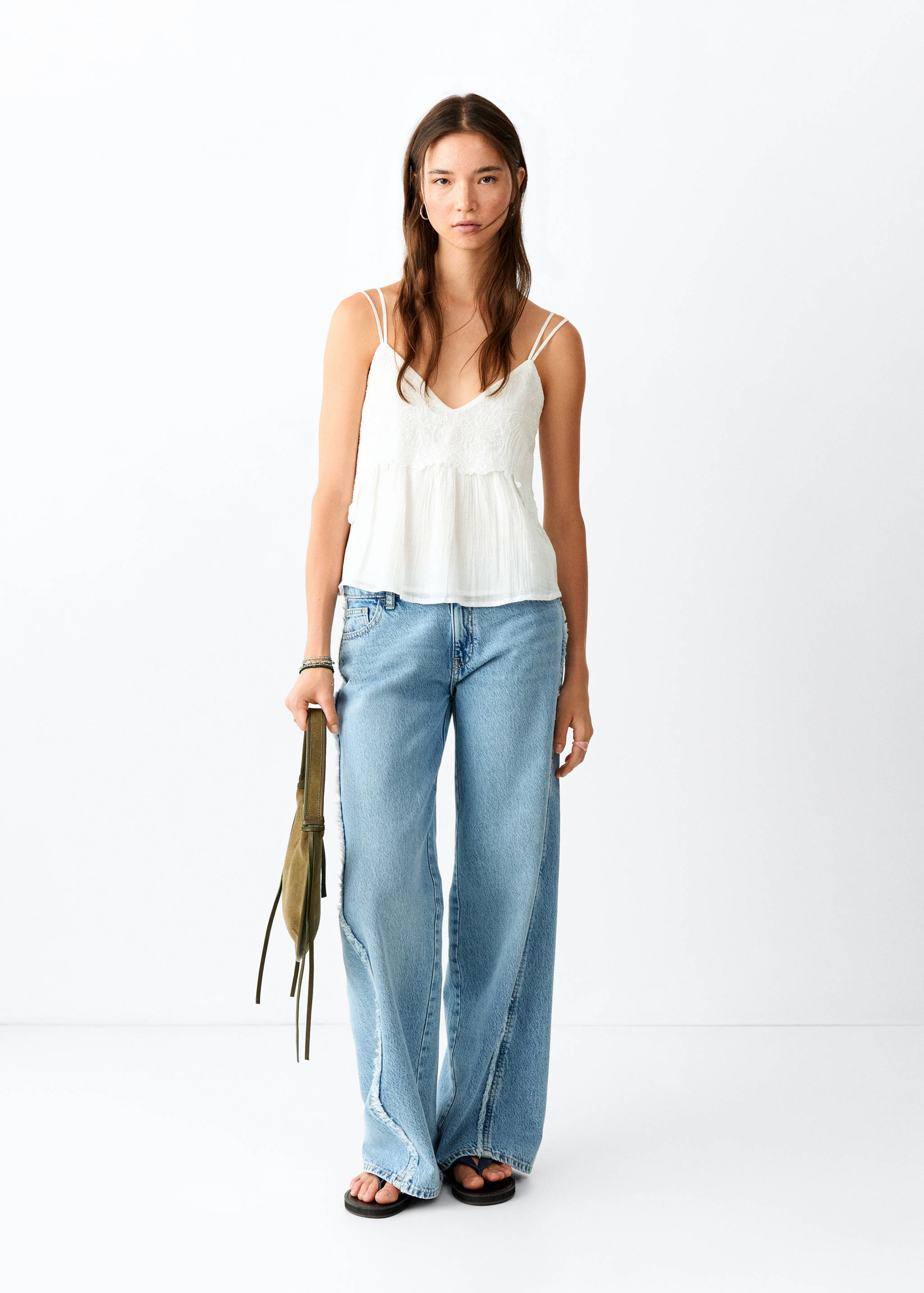 Embroidered strap top - General plane