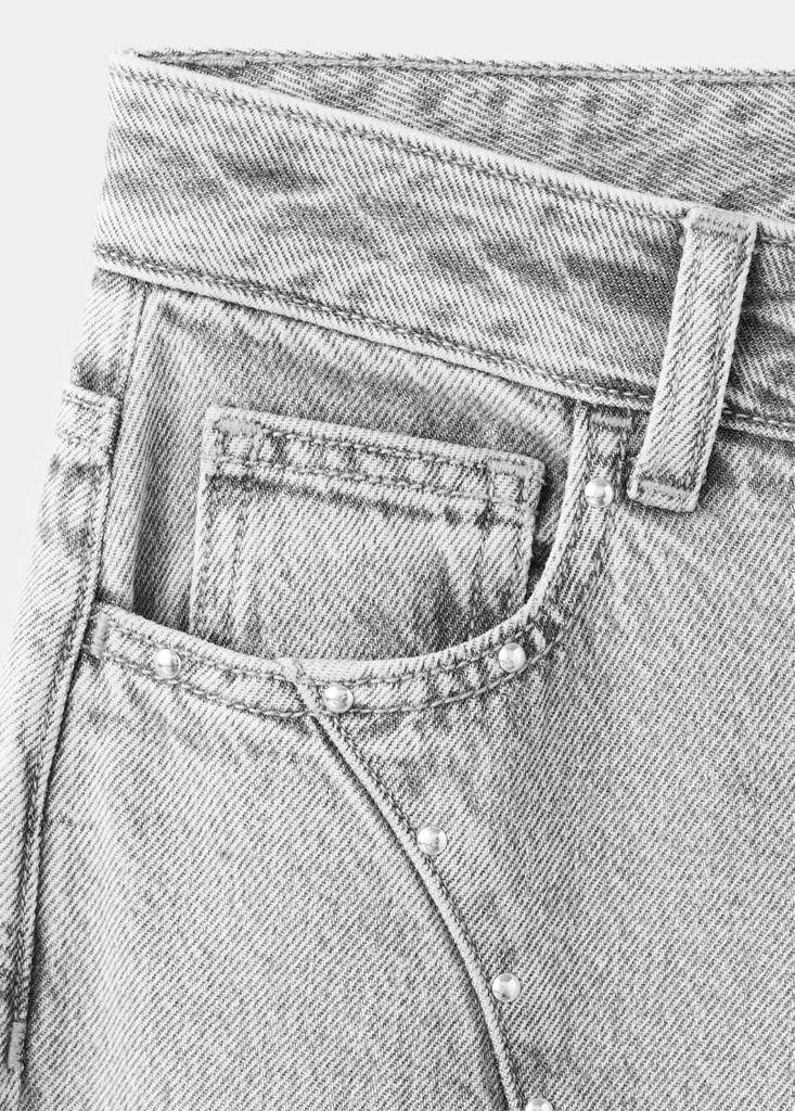 Wide-leg jeans with studded seams — Denim Grey