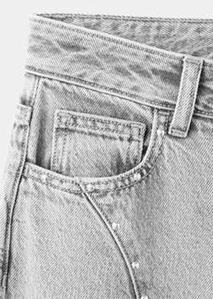 Wide leg studded jeans — Denim Grey 8