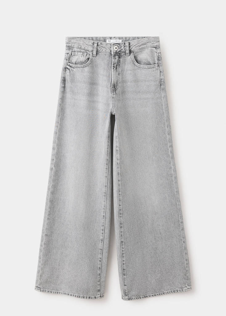 High-waisted wide-leg jeans — Denim Grey
