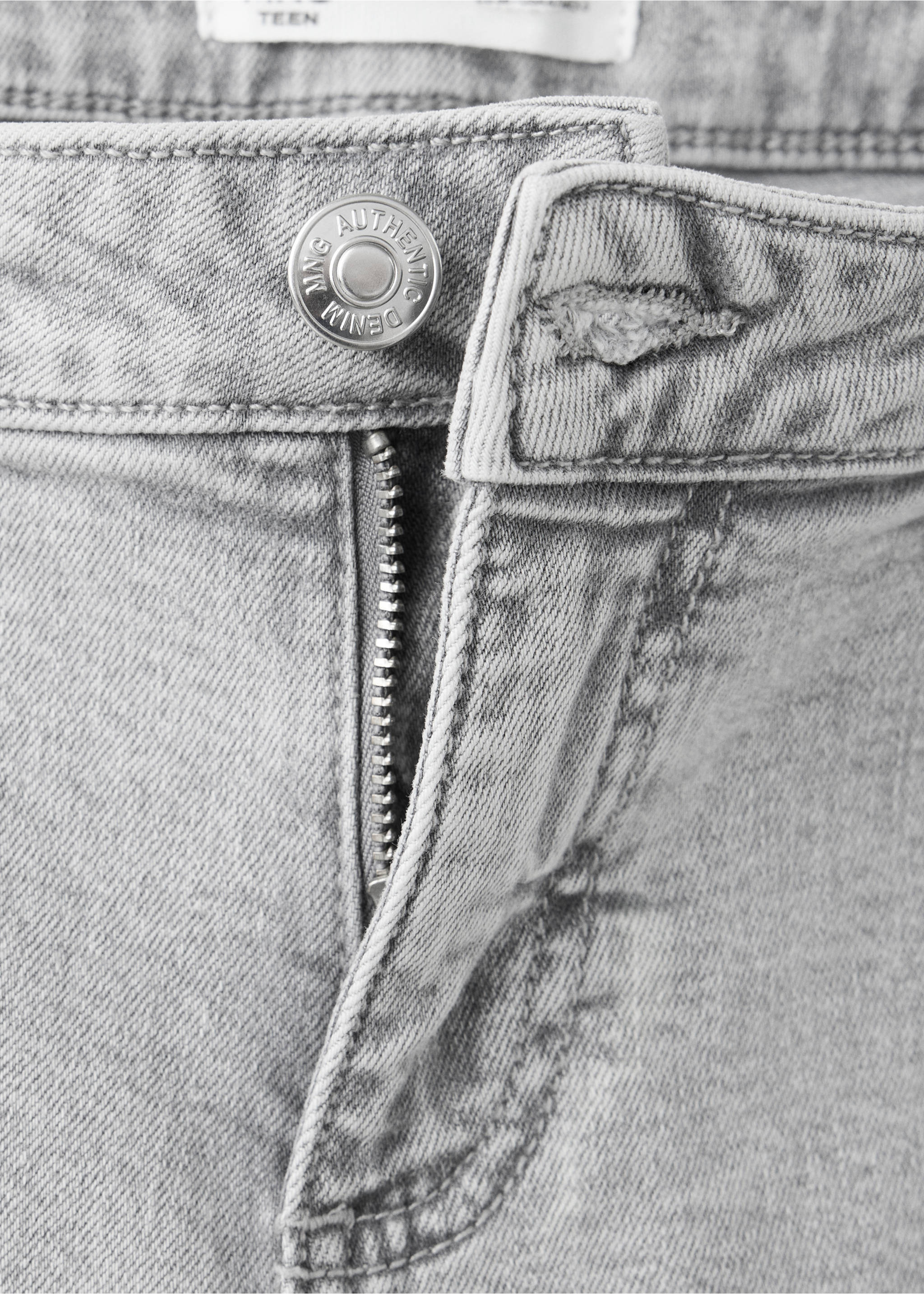 Low-waist wide-leg jeans - Details of the article 0, Denim Grey. Ref: 37002541-00.