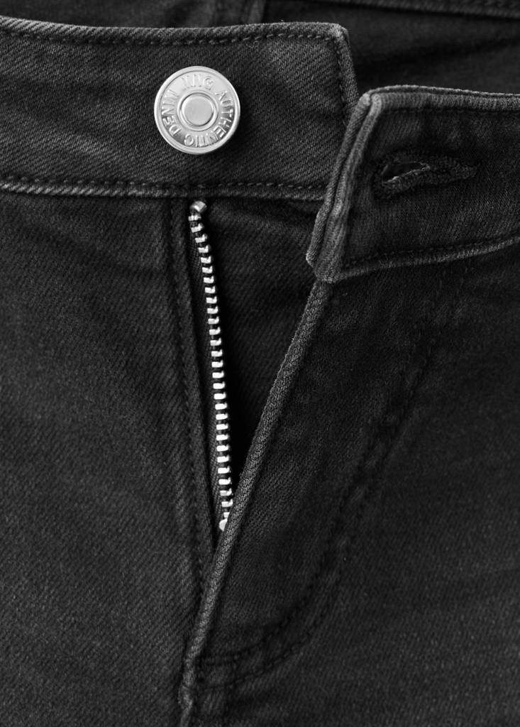 Wide leg jeans with stud details — Black denim