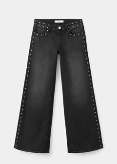 Wide leg jeans with stud details — Black denim 6
