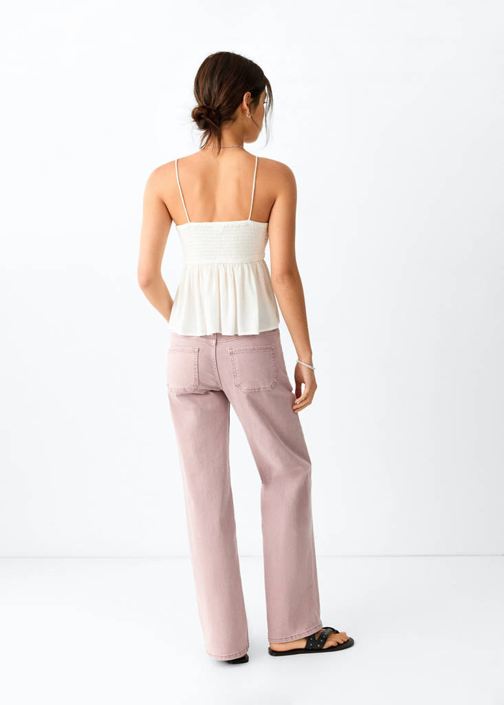 Regular waist studded jeans — Pink