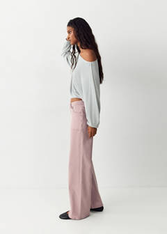 Straight-fit jeans with studs — Pink 4