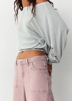 Straight-fit jeans with studs — Pink 6