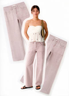 Straight-fit jeans with studs — Pink 5