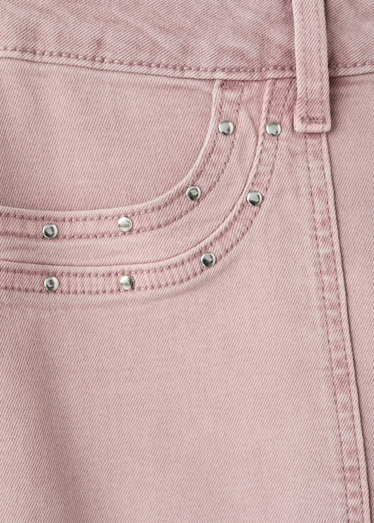 Regular waist studded jeans — Pink
