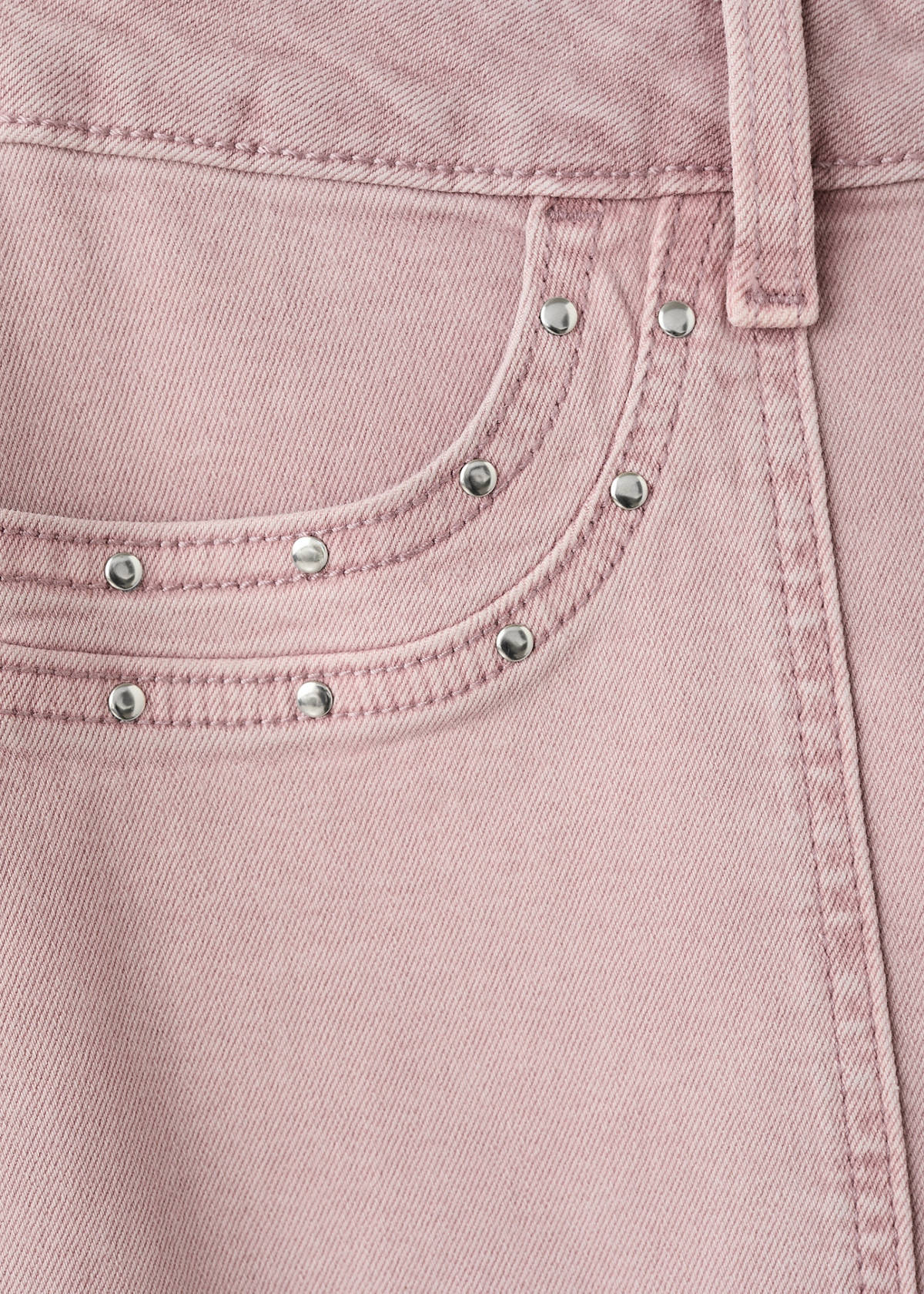 Straight-fit jeans with studs — Pink