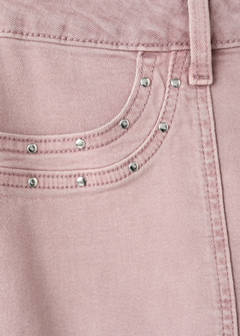 Straight-fit jeans with studs — Pink 9