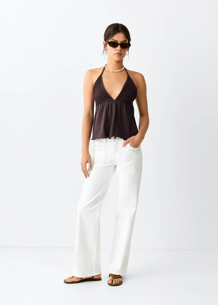 Regular waist studded jeans — Off White