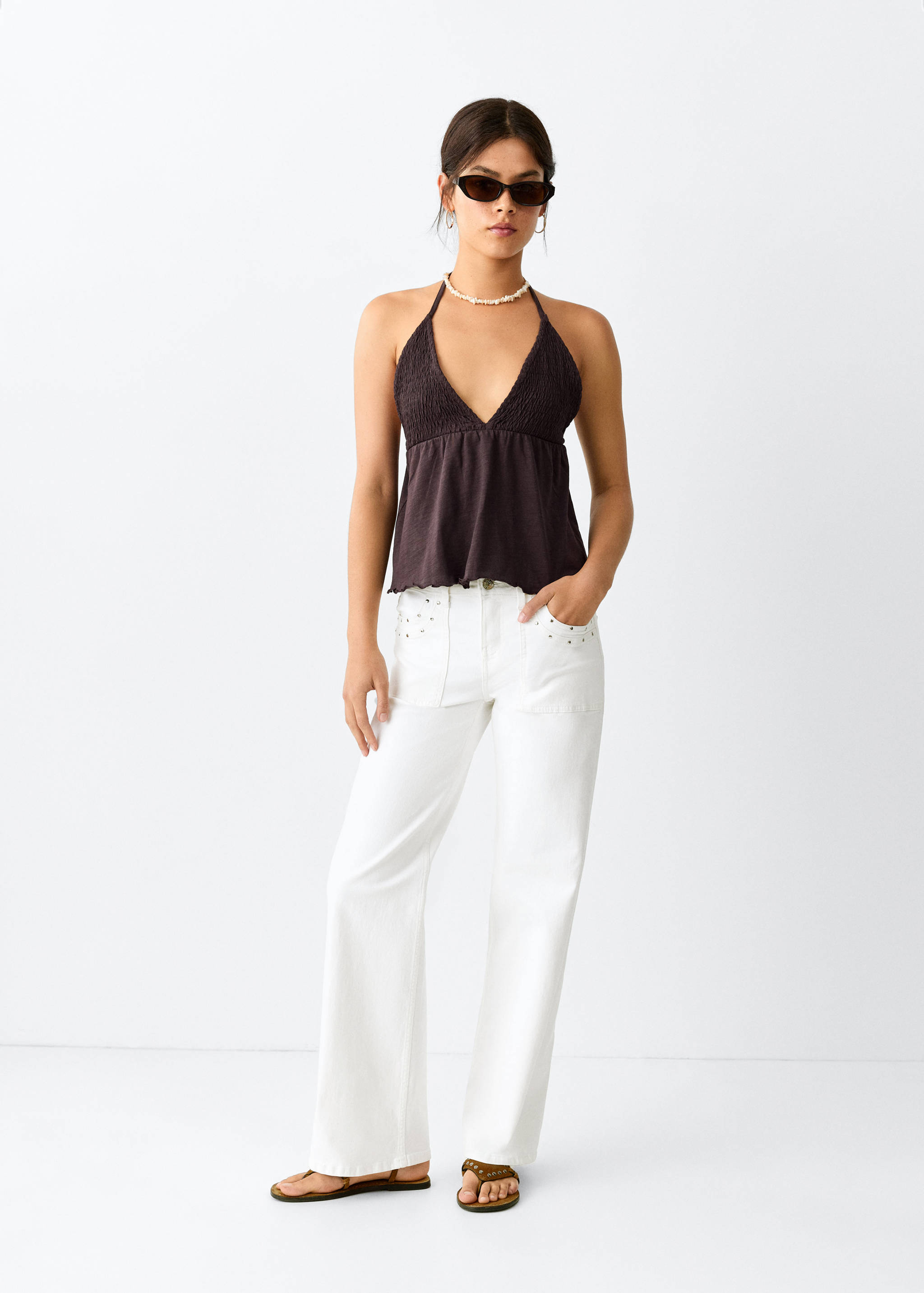 Jeans low waist tachuelas - Plano general