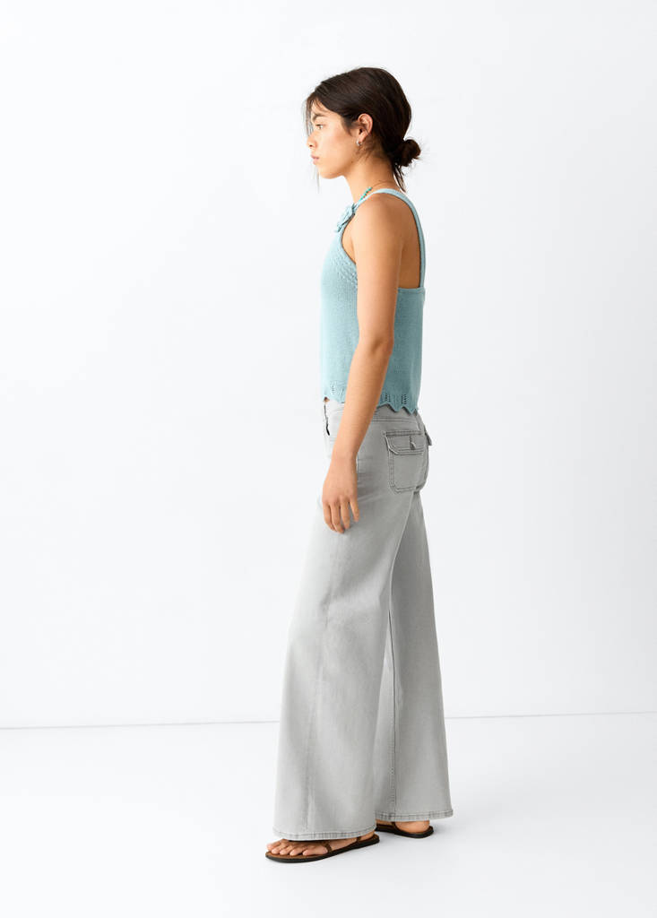 Low-waist wide-leg jeans — Denim Grey