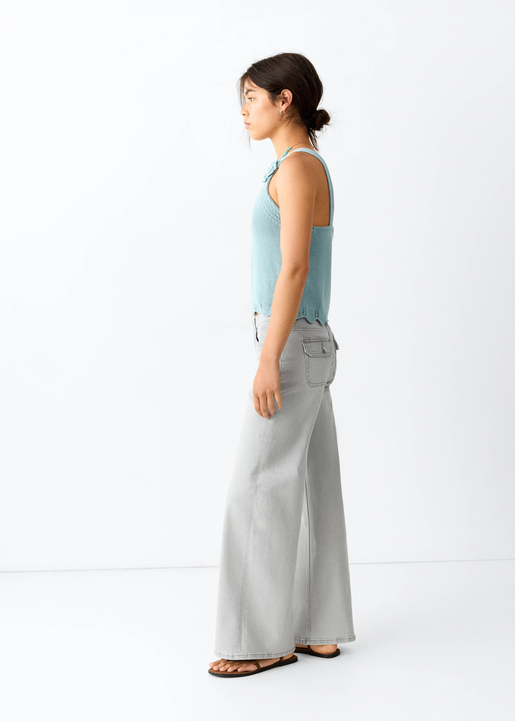 Jeans low waist wide leg - Plano medio