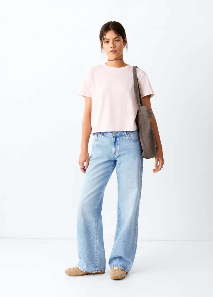 Wide leg low waist jeans — Light Blue
