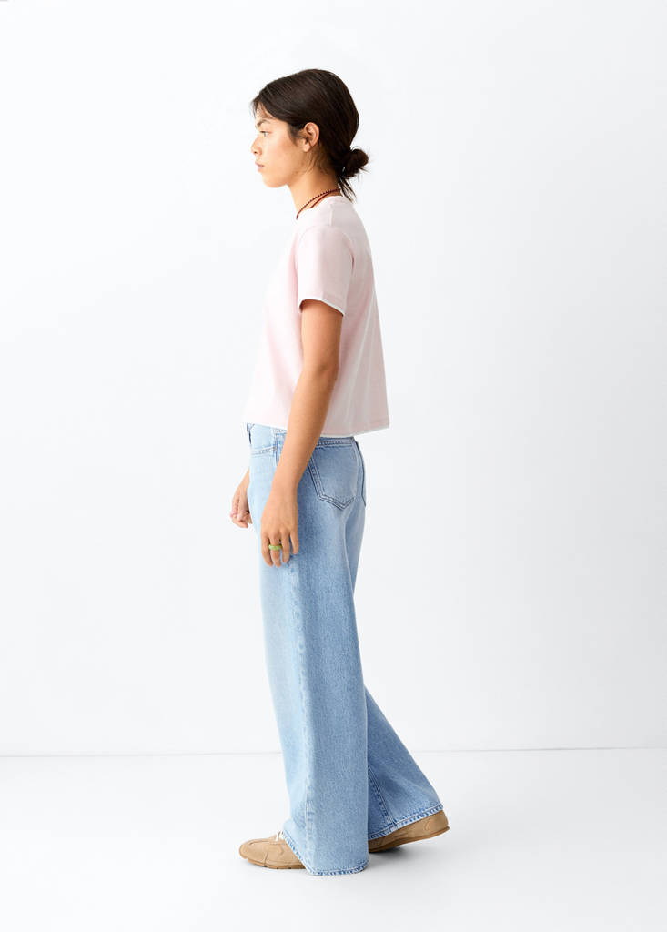 Wide leg low waist jeans — Light Blue